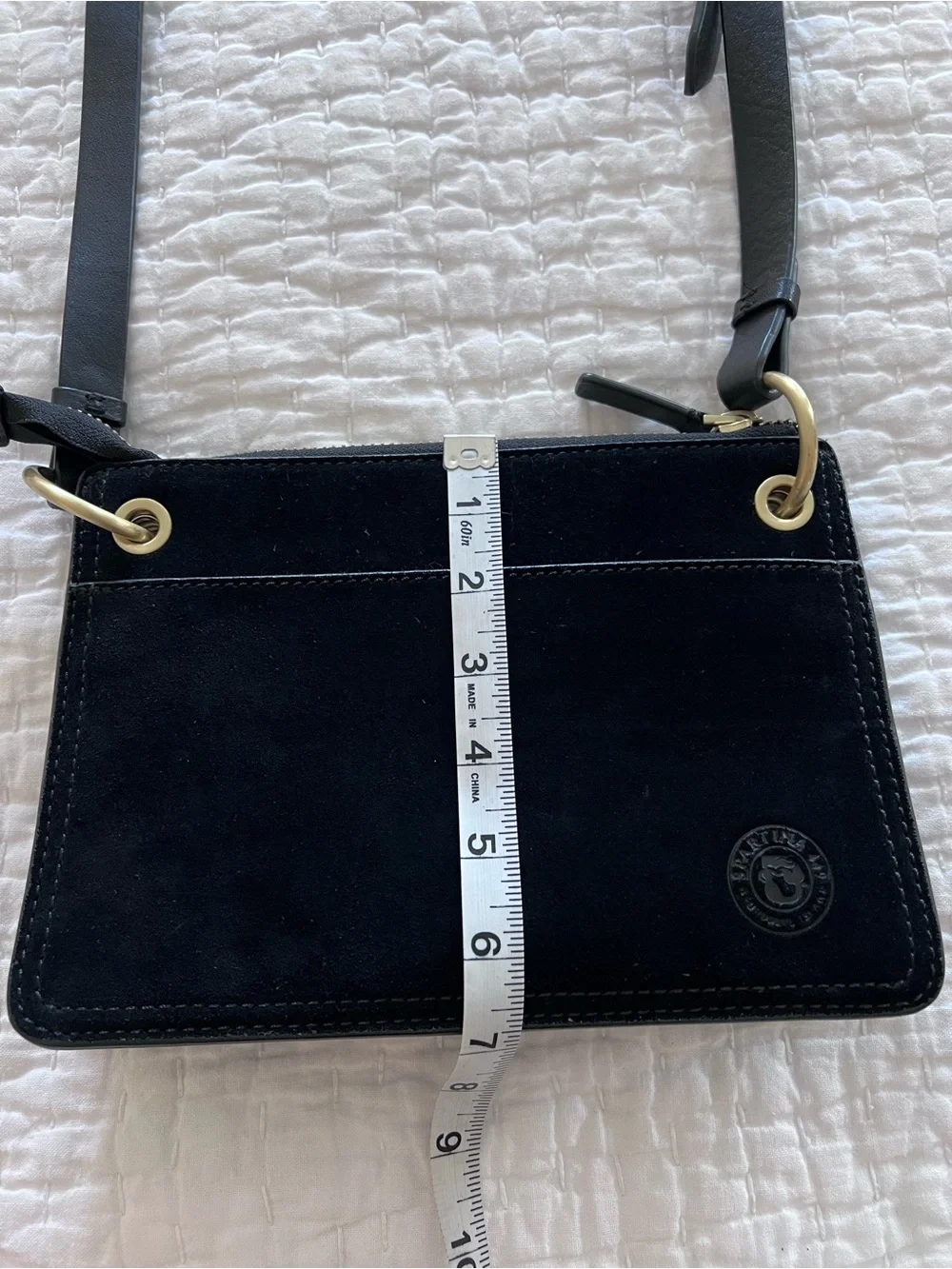 Spartina 449 Siren Collection Suede Carrie Crossbody Bag Black EUC